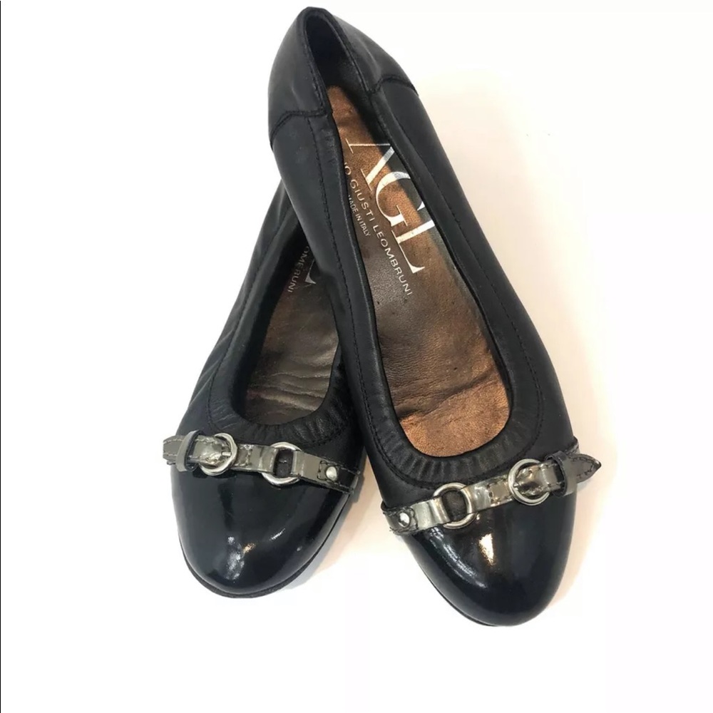 AGL Attilio Guisti Leomebruni patent cap toe Flats